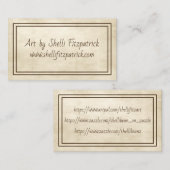 ヴィンテージパーチメントミニマルダブルフレームアーティスト 名刺 (正面/裏面)