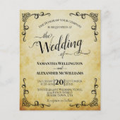 ヴィンテージパーチメント予算結婚式招待状 (正面)