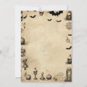 ヴィンテージパーチメント大人ゴシックハローウィンパーティ 招待状 (裏面)