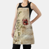 ヴィンテージパーチメント愛の手紙と花(1) エプロン (インサイチュ)