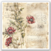 ヴィンテージパーチメント愛の手紙と花(1) シール (正面)