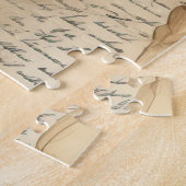 ヴィンテージパーチメント愛の手紙と花(1) ジグソーパズル (側面)