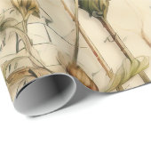 ヴィンテージパーチメント愛の手紙と花(1) ラッピングペーパー (ロールコーナー)