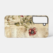 ヴィンテージパーチメント愛の手紙と花(1) SAMSUNG GALAXYケース (裏面横)