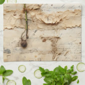 ヴィンテージパーチメント愛の手紙と花(2) キッチンタオル (折り畳み)