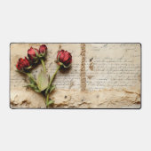 ヴィンテージパーチメント愛の手紙と花(2) デスクマット (正面)