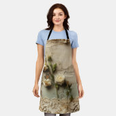 ヴィンテージパーチメント愛の手紙と花(3) エプロン (着用した状態)