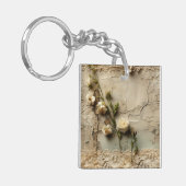 ヴィンテージパーチメント愛の手紙と花(3) キーホルダー (正面左)