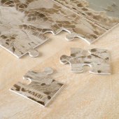 ヴィンテージパーチメント愛の手紙と花(3) ジグソーパズル (側面)