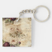 ヴィンテージパーチメント愛の手紙と花(7) キーホルダー (裏面)