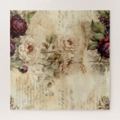 ヴィンテージパーチメント愛の手紙と花(7) ジグソーパズル (横)