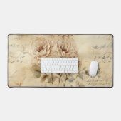 ヴィンテージパーチメント愛の手紙と花(7) デスクマット (キーボード&マウス)