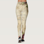 ヴィンテージパーチメント愛の手紙と花(7) レギンス (裏面)