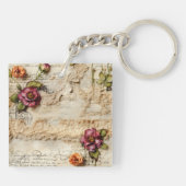 ヴィンテージパーチメント愛の手紙と花(8) キーホルダー (裏面)