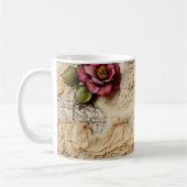 ヴィンテージパーチメント愛の手紙と花(8) コーヒーマグカップ (左)