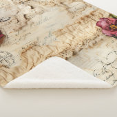 ヴィンテージパーチメント愛の手紙と花(8) シェルパブランケット (3/4)