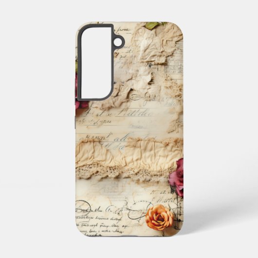 ヴィンテージパーチメント愛の手紙と花(8) SAMSUNG GALAXYケース (裏面)