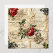ヴィンテージパーチメント愛の手紙と花(9) (正面/裏面)