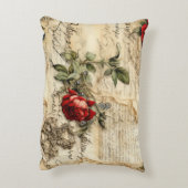 ヴィンテージパーチメント愛の手紙と花(9) アクセントクッション (裏面(縦))