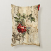 ヴィンテージパーチメント愛の手紙と花(9) アクセントクッション (正面(垂直))