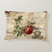 ヴィンテージパーチメント愛の手紙と花(9) アクセントクッション (裏面)