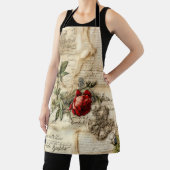 ヴィンテージパーチメント愛の手紙と花(9) エプロン (インサイチュ)