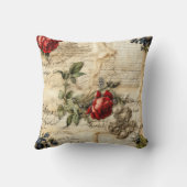 ヴィンテージパーチメント愛の手紙と花(9) クッション (裏面)