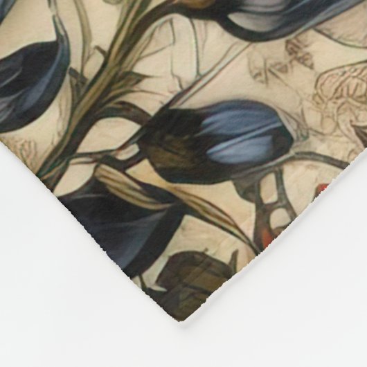 ヴィンテージパーチメント愛の手紙と花(9) フリースブランケット (角)