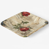 ヴィンテージパーチメント愛の手紙と花(9) ペーパープレート (傾斜あり)