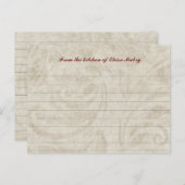 ヴィンテージパーチメント渦パーソナライズされたレシピカード ポストカード (正面/裏面)