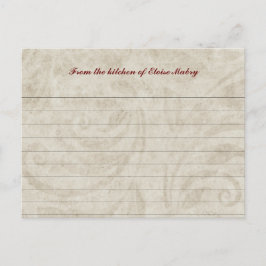 ヴィンテージパーチメント渦パーソナライズされたレシピカード ポストカード