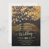 ヴィンテージパーチメント秋ツリーラ素朴イツ結婚 招待状 (正面)