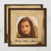 ヴィンテージパーチメント紙フォト卒業 招待状 (正面/裏面)