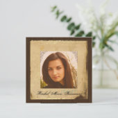 ヴィンテージパーチメント紙フォト卒業 招待状 (スタンド正面)