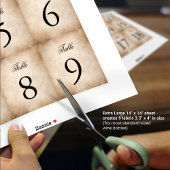 ヴィンテージパーチメント紙ワインボトルテーブル番号 シール