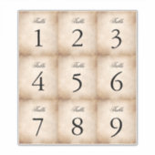 ヴィンテージパーチメント紙ワインボトルテーブル番号 シール (正面)