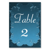 ヴィンテージパーチメント結婚ティール(緑がかった色) テーブルナンバー (裏面)