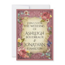 ヴィンテージパーチメント結婚プリント