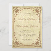 ヴィンテージパーチメント華美フレームエレガントな結婚式 招待状 (正面)