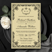 ヴィンテージパーチメント華美予算結婚式招待状