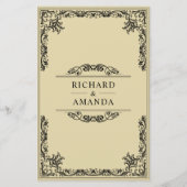 ヴィンテージパーチメント華美予算結婚式招待状 (裏面)
