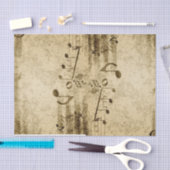 ヴィンテージパーチメント音符ティッシュペーパー 薄葉紙 (クラフト)