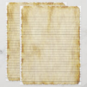 ヴィンテージパーチメント（ルック）ライニングレシピインサート (正面/裏面)