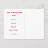 ヴィンテージパーティの招待状カード インビテーションポストカード (裏面)