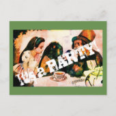 ヴィンテージパーティの招待状カード インビテーションポストカード (正面)