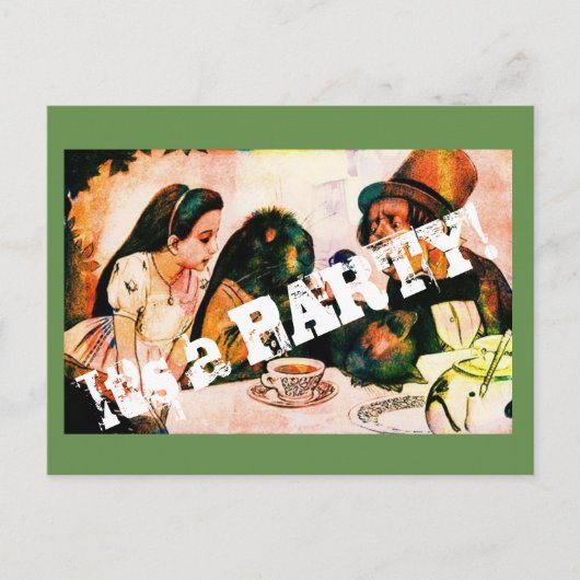 ヴィンテージパーティの招待状カード インビテーションポストカード (正面)