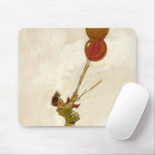 ヴィンテージパーティーで赤い風船を持った少年 マウスパッド (マウス)