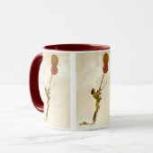 ヴィンテージパーティーで赤い風船を持った少年 マグカップ (正面左)