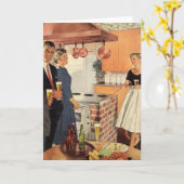 ヴィンテージパーティーのキッチン、ビール、前菜 カード (黄色い花)