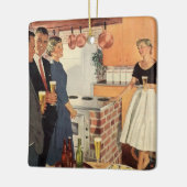 ヴィンテージパーティーのキッチン、ビール、前菜 セラミックオーナメント (左)
